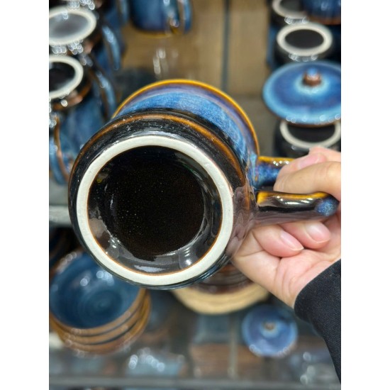 Cốc sứ có nắp men hỏa biến dáng vuông Bát Tràng Cốc sứ có nắp men hỏa biến dáng vuông Bát Tràng