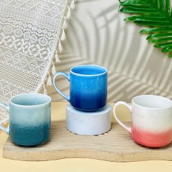 Cốc sứ men hỏa biến dáng trụ Bát Tràng