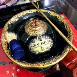 Điếu bát Chivas 21 xanh rêu bát thắt bọc đồng DB233 Điếu bát Chivas 21 xanh rêu bát thắt bọc đồng DB233