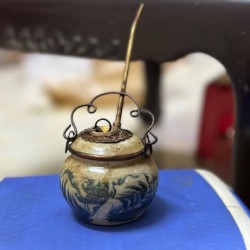 Điếu bát mini giả cổ men rạn vẽ sơn thủy số 2 Điếu bát mini giả cổ men rạn vẽ sơn thủy số 2