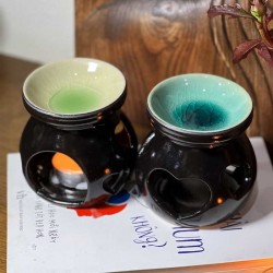 Đèn xông tinh dầu mặt tròn gốm Bát Tràng DX07 Đèn xông tinh dầu mặt tròn gốm Bát Tràng DX07