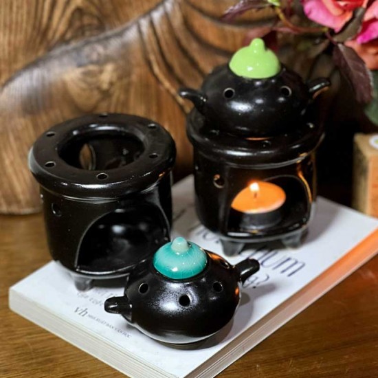 Bếp đốt trầm 3 chân gốm Bát Tràng DX09