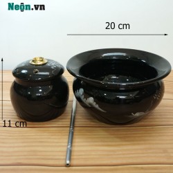 Điếu bát bình dân giá rẻ đen bóng DB05 Điếu bát bình dân giá rẻ đen bóng DB05