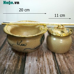 Điếu bát men rạn giả cổ bọc đồng DB13 Điếu bát men rạn giả cổ bọc đồng DB13