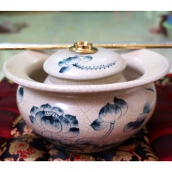 Điếu bát giá rẻ men rạn giả cổ Bát Tràng hình hoa sen DB33 Điếu bát giá rẻ men rạn giả cổ Bát Tràng hình hoa sen DB33