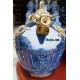 Điếu bát Chivas xanh cô ban họa tiết cá chép hóa rồng DB242 Điếu bát Chivas xanh cô ban họa tiết cá chép hóa rồng DB242