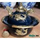 Điếu bát Chivas xanh cô ban họa tiết cá chép hóa rồng DB242 Điếu bát Chivas xanh cô ban họa tiết cá chép hóa rồng DB242