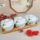 Bộ 3 hũ đựng mứt Tết bằng sứ (khay gỗ)