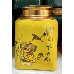 Bình đựng trà vẽ vàng LC03B