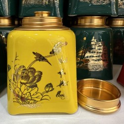 Bình đựng trà vẽ vàng LC03B Bình đựng trà vẽ vàng LC03B