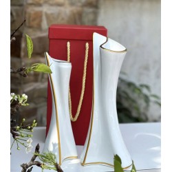 Bộ 2 bình gốm decor nghệ thuật vẽ nhũ vàng DE03