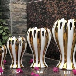 Lọ hoa dáng bàn tay Phật vẽ vàng LH034 Lọ hoa dáng bàn tay Phật vẽ vàng LH034