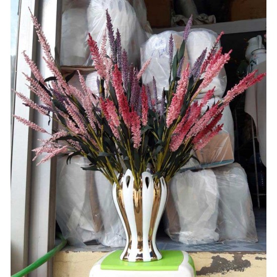 Lọ hoa dáng bàn tay Phật vẽ vàng LH034