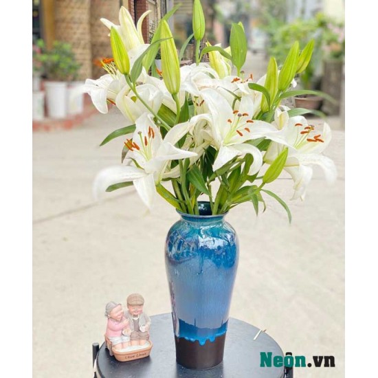 Bình hoa cao dáng đùi dế vân đá hỏa biến LH07 Bình hoa cao dáng đùi dế vân đá hỏa biến LH07