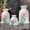 Lọ hoa mini dáng túi tiền để bàn vẽ hoa sen chuồn kim LH092