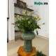 Bình hoa khắc nổi trống đồng xanh ngọc LH12