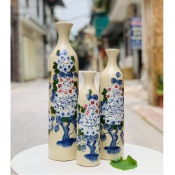 Bộ 3 chai cổ thắt cẩm tú cầu LH13 Bộ 3 chai cổ thắt cẩm tú cầu LH13