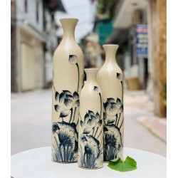 Bộ 3 chai miệng loe hoa sen LH13A Bộ 3 chai miệng loe hoa sen LH13A