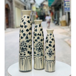 Bộ 3 chai miệng loe hoa dây LH13B Bộ 3 chai miệng loe hoa dây LH13B