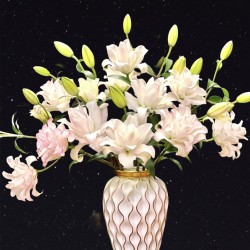 Bình hoa đẹp vẽ vàng Bát Tràng cao cấp LH14 Bình hoa đẹp vẽ vàng Bát Tràng cao cấp LH14