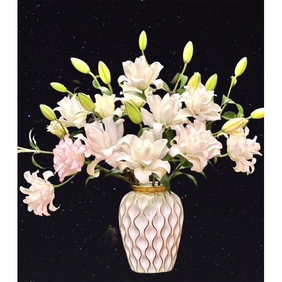 Bình hoa đẹp vẽ vàng Bát Tràng cao cấp LH14