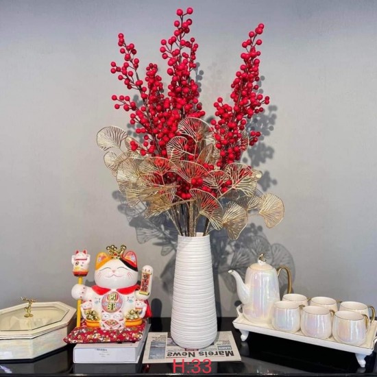 Lọ (bình) hoa trắng dáng lò xo xoắn LH017