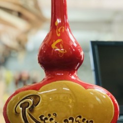 Nậm rượu Bát Tràng men màu đỏ NR06Đ