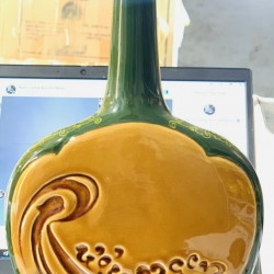 Nậm rượu Bát Tràng men màu xanh lá NR06X