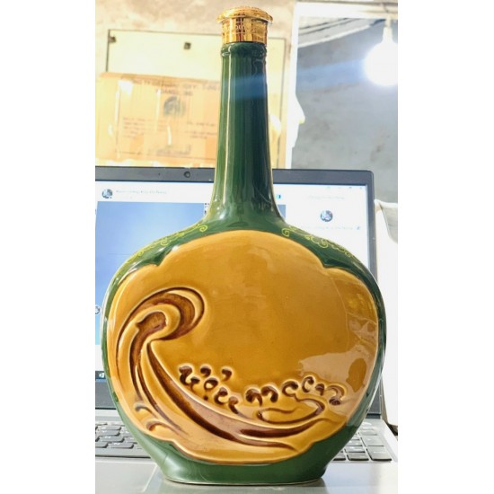 Nậm rượu Bát Tràng men màu xanh lá NR06X