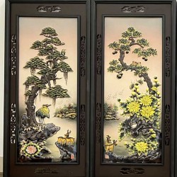 Tranh tứ quý Bát Tràng TG04