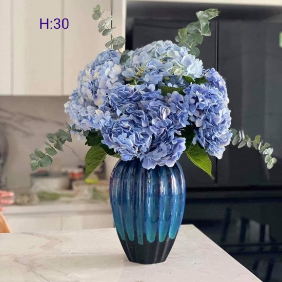 Bình hoa dáng xoài khía men hỏa biến LH16